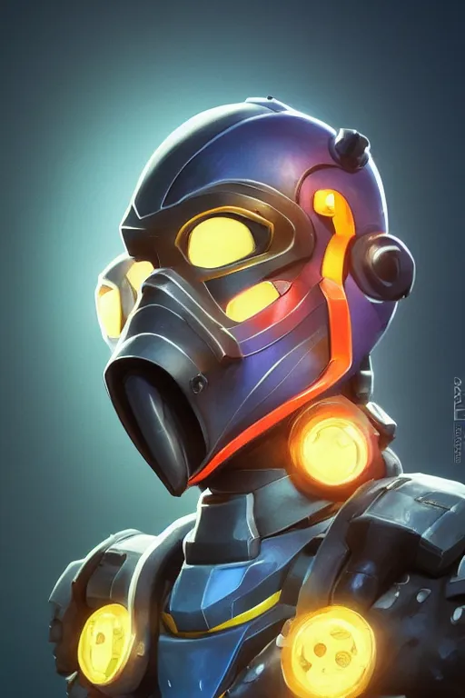 Image similar to epic mask helmet robot ninja portrait stylized as fornite style game design fanart by concept artist gervasio canda, behance hd by jesper ejsing, by rhads, makoto shinkai and lois van baarle, ilya kuvshinov, rossdraws global illumination radiating a glowing aura global illumination ray tracing hdr render in unreal engine 5