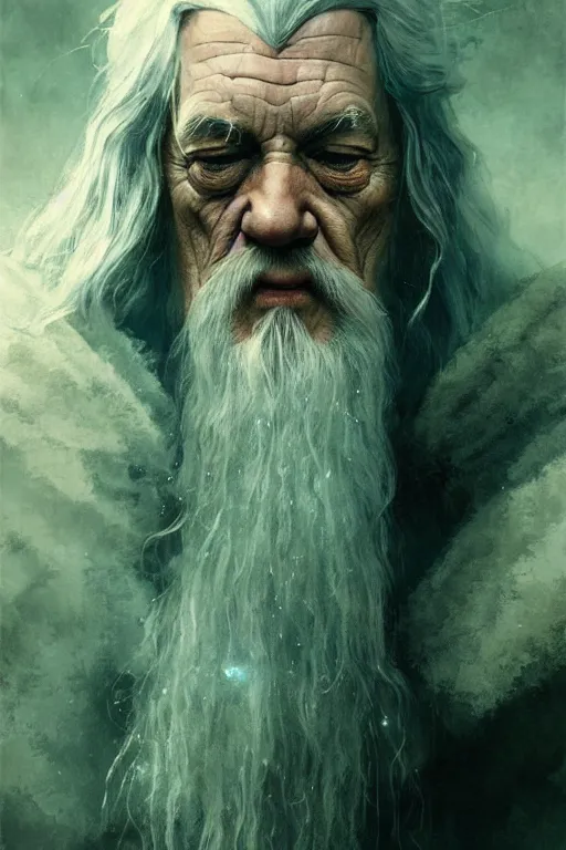 Image similar to gandalf the grey, sorcerer, lord of the rings, tattoo, decorated ornaments by carl spitzweg, ismail inceoglu, vdragan bibin, hans thoma, greg rutkowski, alexandros pyromallis, perfect face, fine details, realistic shaded