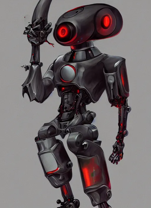 Image similar to anthropomorphic killer robot, concept art, trending on artstation, 8 k