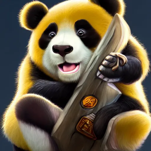 Image similar to a cartoon panda, Disney, digital art, highly detailed, award winning, concept art, intricate, sharp focus, masterpiece, Trending on Artstation HQ, unreal engine 5, 4K UHD image