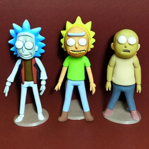 Image similar to Rick and Morty clay figures