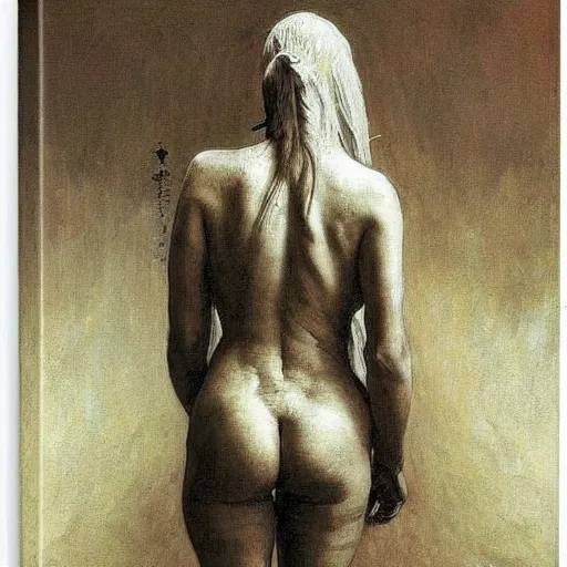 Image similar to Back view of the grim reaper, curvy, intricate, maximalism, deep shadows, award winning, by Ilya Repin