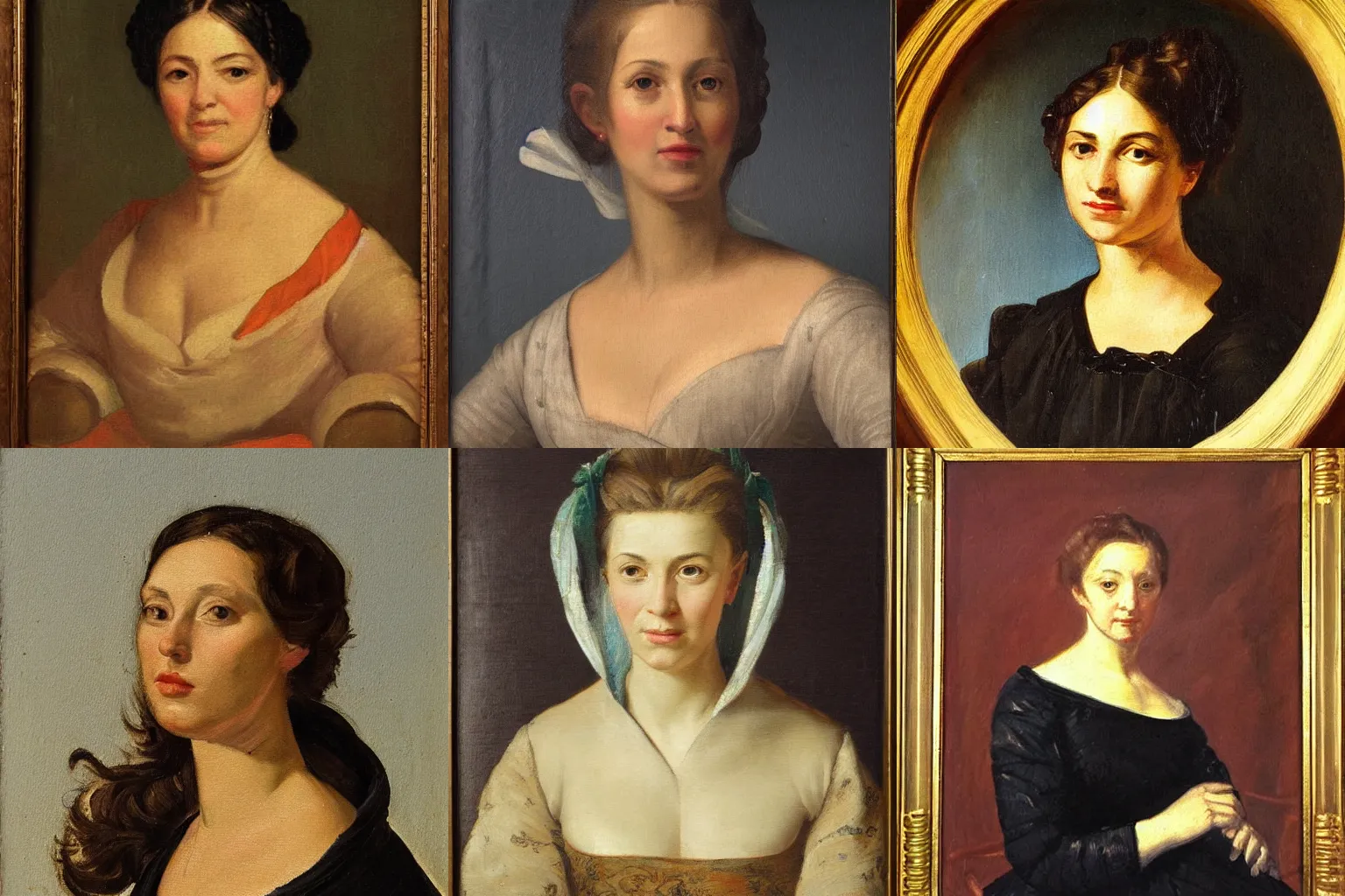 Prompt: a painting of a woman portrait, classicism
