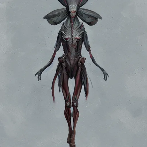 Prompt: a little humanoid female mantis, by Greg Rutkowski, in the style of magic the gathering