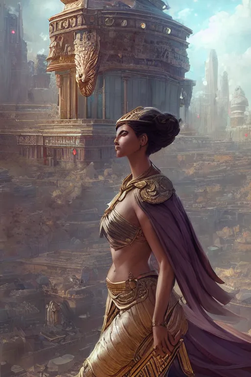 Image similar to goddess of the emperial city, highly detailed, digital painting, artstation, concept art, smooth, sharp focus, illustration, unreal engine 5, 8 k, art by artgerm and greg rutkowski and edgar maxence