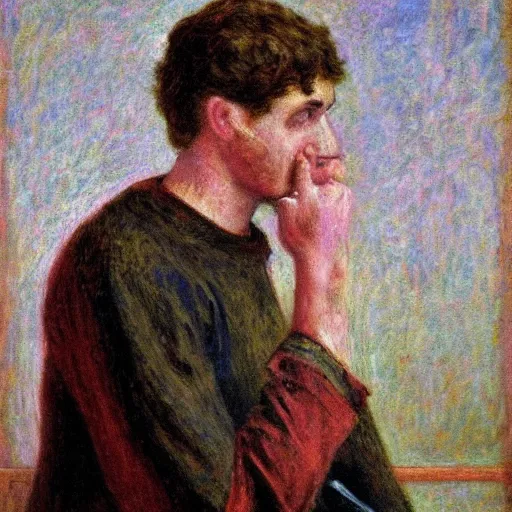 Image similar to A Python programmer's despair, oil on canvas, 1901