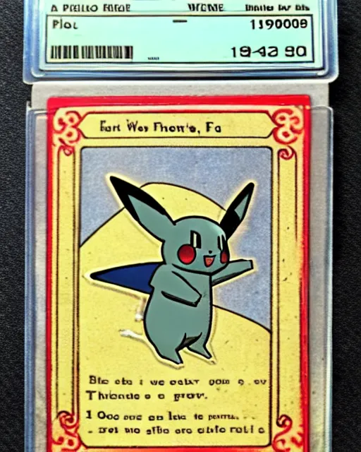 Image similar to a pokemon card from the 1 9 1 0 s