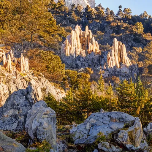 Prompt: large crystal castle with beautiful rocky landscape behind, three suns are visible