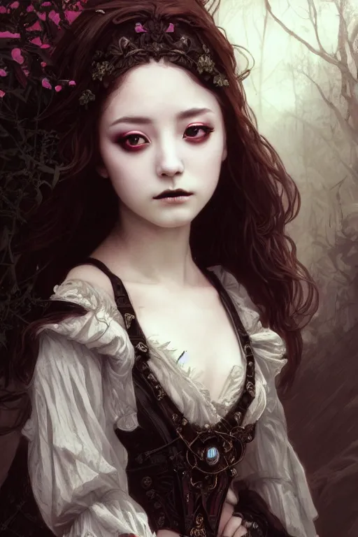Image similar to beautiful and gothic and victorian young medieval heroine portrait like twice tzuyu+smoky eyes+front face with light flowing hair, ultradetail face, art and illustration by tian zi and craig mullins and WLOP and alphonse mucha, fantasy, intricate complexity, human structure, human anatomy, fantasy character concept, watermark, blurry, hyperrealism 8k