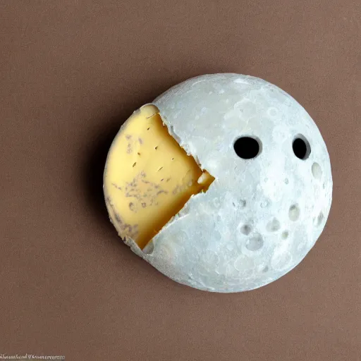 Image similar to a moon made by cheese