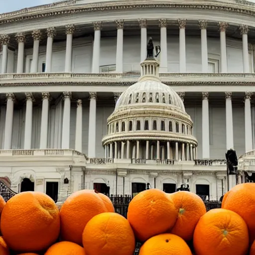 Image similar to Photo of the United States Capitol on January 6 under siege by oranges