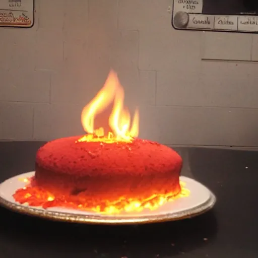 Image similar to bippy cake on fire