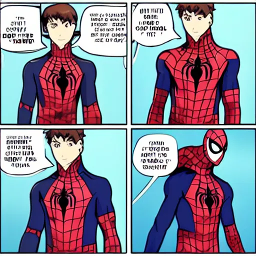 Image similar to peter parker with spider - man hoodie as a cryptocurrency trader in fate stay night anime style