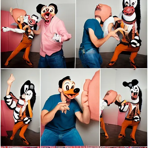 Image similar to real life goofy, photoshoot