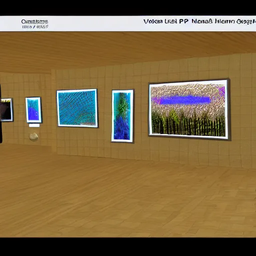 Prompt: virtual art museum, net art, ps 1 graphics, prerendered graphics, # screenshotsaturday