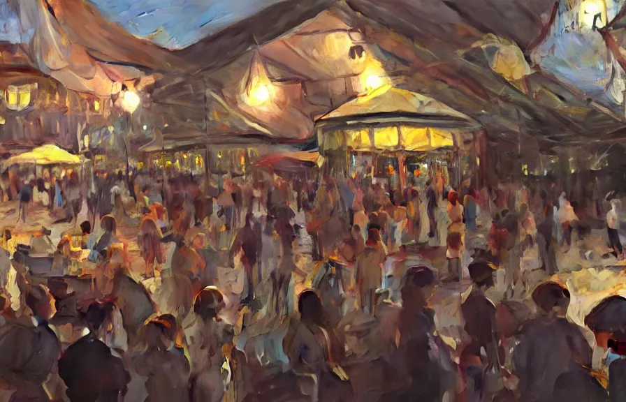 Prompt: greg manchess concept art of the millennial fair from chrono trigger, outdoor fairgrounds, striped pavillions, leene's bell, key visual, ambient lighting, highly detailed, digital painting, artstation, concept art, sharp focus, by makoto shinkai and akihiko yoshida and hidari and wlop and greg rutkowski