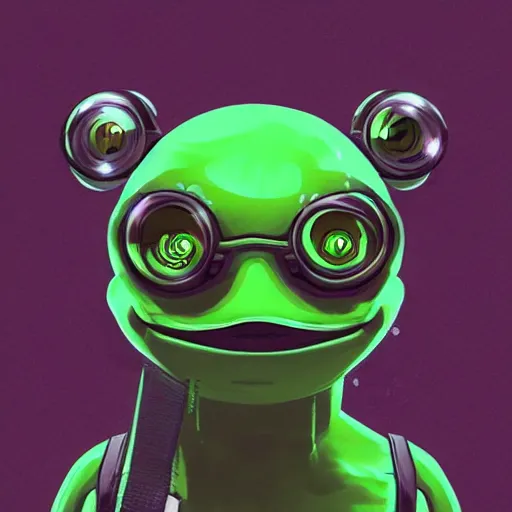 Image similar to digital futuristic happy pepe, artstation, modern, hyper detailed, programming