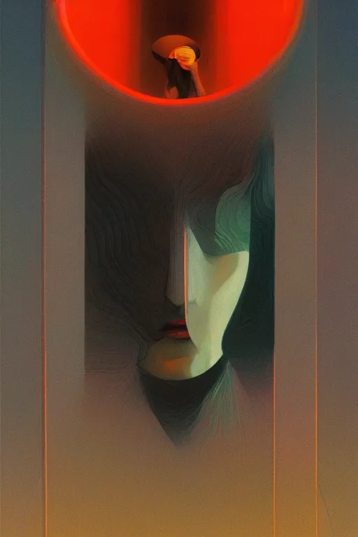 Image similar to woman wearing oculus and digital glitch head edward hopper and james gilleard, zdzislaw beksisnski, higly detailed