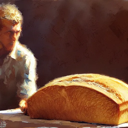 Image similar to beautifully toasted loaf of bread, ultradetailed, crispy, art by craig mullins