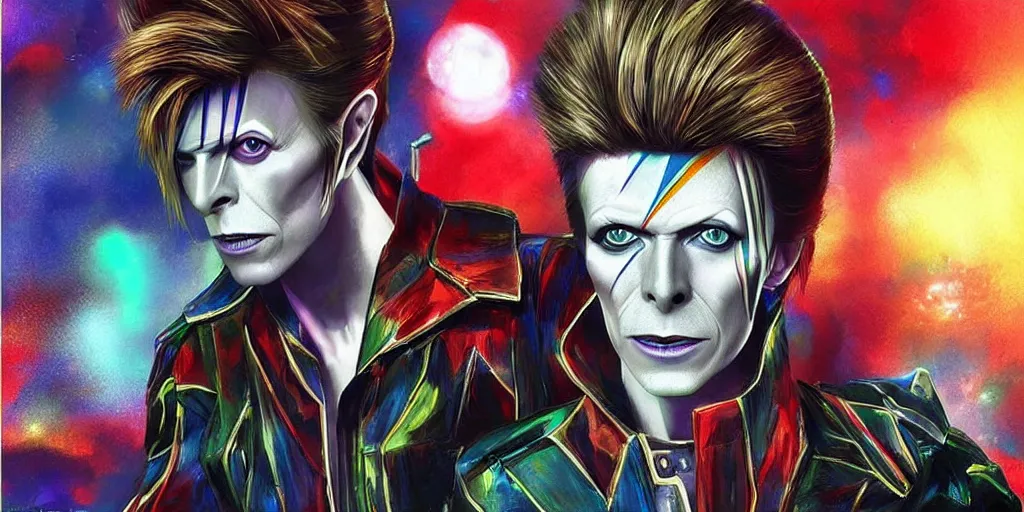 Prompt: “David Bowie as video game concept art”
