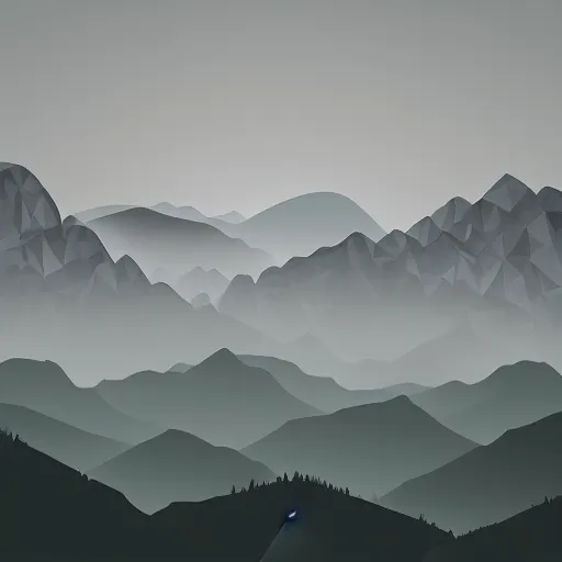 Image similar to “ geometric vector illustration of mountains in the fog ”