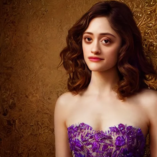 Image similar to portrait of wonderful princess of amethyst emmy rossum with fair skin, ornate 8 k gorgeous intricate detailed, accent lighting, dramatic light, octane render