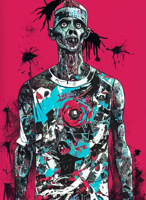 Image similar to zombie skater full body hiphop streetwear drip, tristan eaton, victo ngai, artgerm, rhads, ross draws