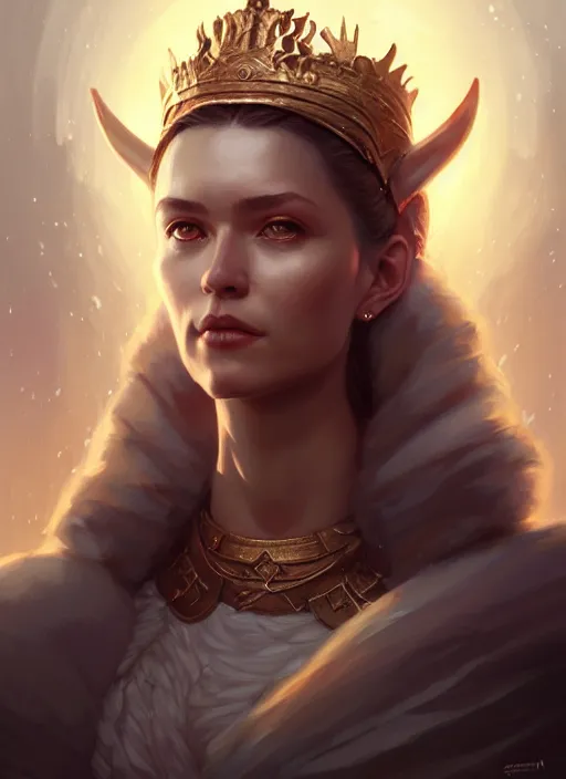 Image similar to scandinavian empress, portrait, art by artgerm and greg rutkowski and magali villeneuve, d & d, fantasy, highly detailed, portrait, digital painting, trending on artstation, concept art, sharp focus, illustration