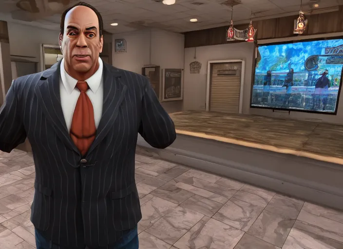 Prompt: 3 d model of jon taffer character in fighting game, stylized 3 d graphics, hdr, ultra graphics, ray tracing, 4 k image