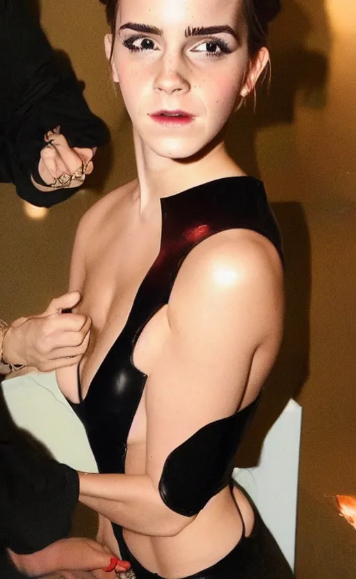 Prompt: emma watson latex party, instagram, hollywood