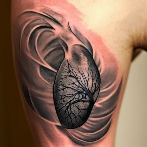 Image similar to tattoo of a pair of lungs turning into ashes, black, gray, white ink, detailed, hyperrealistic trending on artstation