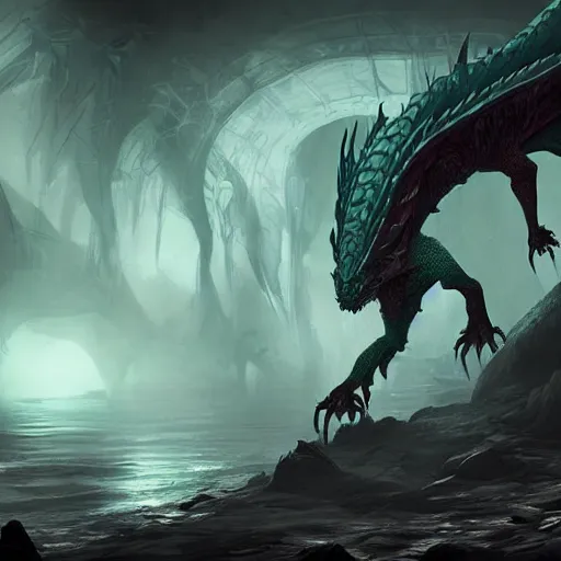 Prompt: Toxic dragon. Epic fantasy, 4k. realistic. Detailed. Digital painting. Sharp focus, illustration, Beautiful, gorgeous. Cinematic. Dramatic. High contrast. artstation. smooth.