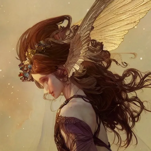 Prompt: beautiful angelic winged seductive fairy, D&D, fantasy, intricate, cinematic lighting, highly detailed, digital painting, artstation, smooth, sharp focus, illustration, art by Akihiko Yoshida, Greg Rutkowski and Alphonse Mucha, by Pixar