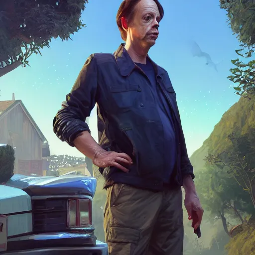 Prompt: highly detailed portrait, csteve buscemi, in gta v, stephen bliss, unreal engine, fantasy art by greg rutkowski, loish, rhads, ferdinand knab, makoto shinkai and lois van baarle, ilya kuvshinov, rossdraws, tom bagshaw, global illumination, radiant light, detailed and intricate environment