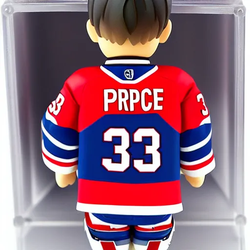 Image similar to high quality portrait flat matte painting of cute Nendoroid figurine of Carey Price Goaltender, in the style of nendoroid and manga NARUTO, number 31 on jersey, Carey Price Goaltender, An anime Nendoroid of Carey Price, goalie Carey Price!!!, number 31!!!!!, Montreal Habs Canadiens figurine, detailed product photo, flat anime style, thick painting, medium close-up