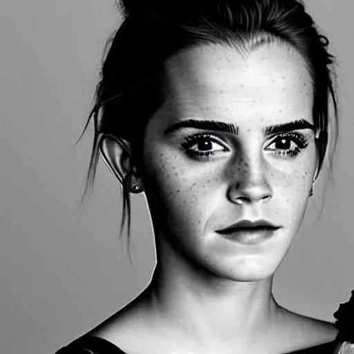 Image similar to a portrait photograph of emma watson's large beard