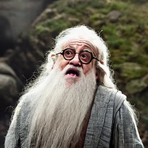 Image similar to danny devito starring as gandalf the white in the 2 0 2 4 lord of the rings movie, full body, hyper realistic, high quality, wide angle, always sunny in philadelphia