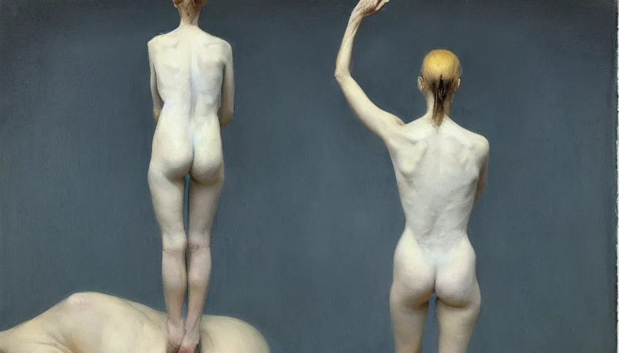 Image similar to painting by borremans, astral portal, detailed, stunning