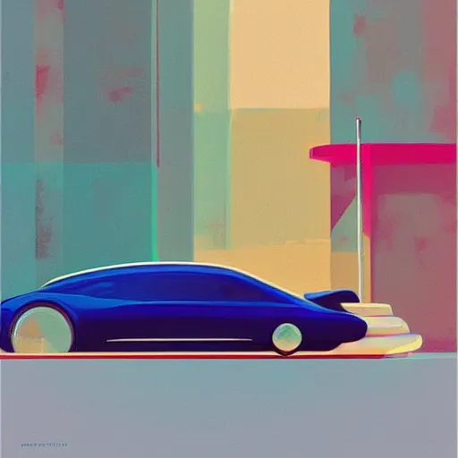 Prompt: 🌈 concept car by atey ghailan and edward hopper