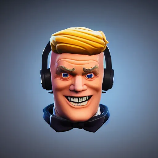 Image similar to donald trump fortnite skin smiling, presidential fortnite skin, sunny, detailed, unreal engine 4, trending on artstation, epic games fortnite trailer, detailed face