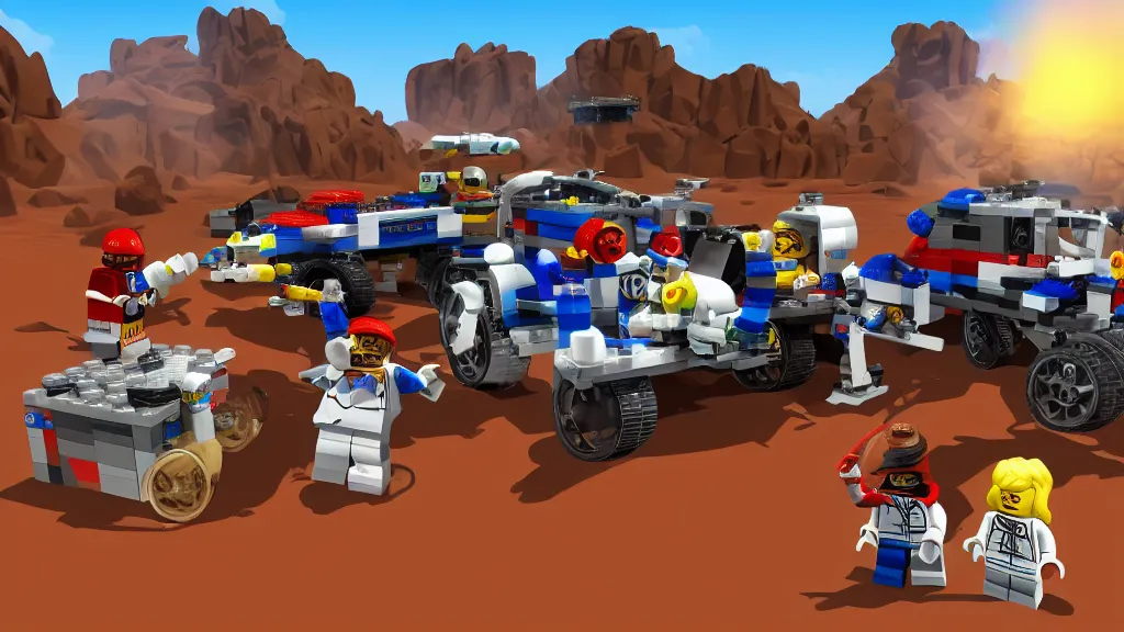 Image similar to lego mars mission real-time strategy in-game screenshot