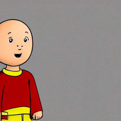 Image similar to caillou arrested for theft, illustration,