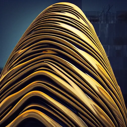 Prompt: “low angle shot Beautiful Form finding HIGH RISE MORPHOLOGIES parametric performative design beautiful forming a vortex swirling into the sky dressed in amazing beautiful brass and oxidised copper color designer clothes, realistic octane render”