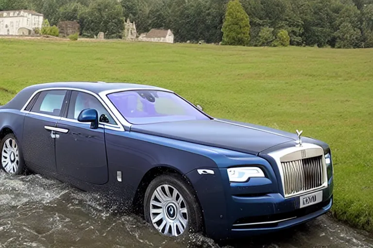 Image similar to stoned teenagers decided to drown Rolls-Royce