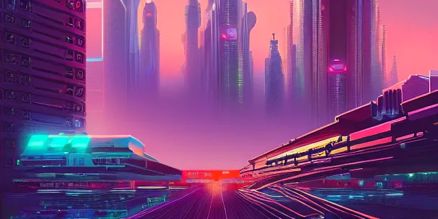 Image similar to blockchain in the middle of a futuristic cyberpunk dubai city, in the art style of dan mumford and marc simonetti, atmospheric lighting, intricate, volumetric lighting, beautiful, sharp focus, ultra detailed