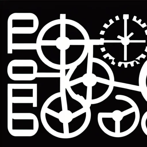 Image similar to logo for a company called clockwork dreams, sharp lines, gears