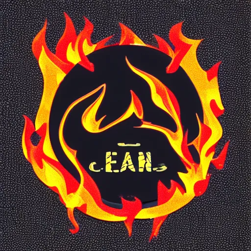 Image similar to a photo of clean 2 d graphic fire flames warning label enamel pin, beautiful cinematic light, behance