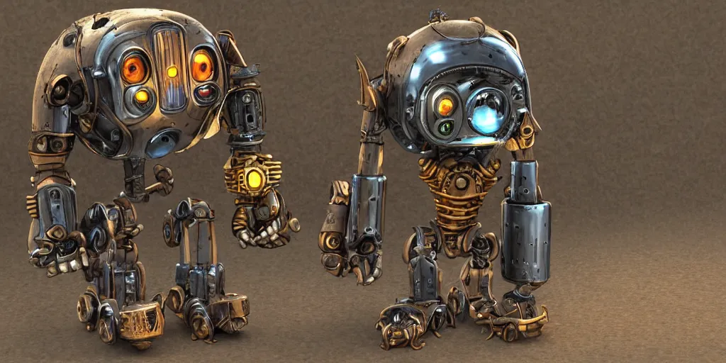 Image similar to robot goblin steampunk mine