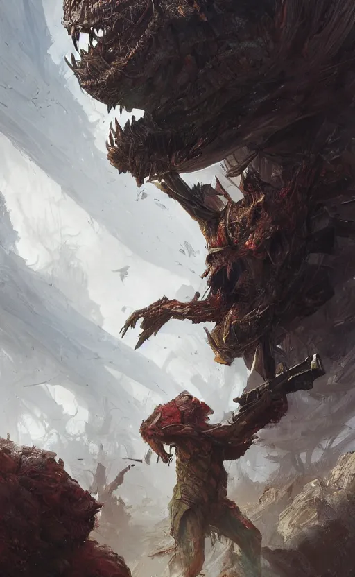 Image similar to the hunter becomes the prey, solar field plains, front game card, drark, marvel comics, dark, intricate, highly detailed, smooth, artstation, digital illustration by ruan jia and mandy jurgens and artgerm and wayne barlowe and greg rutkowski and zdislav beksinski