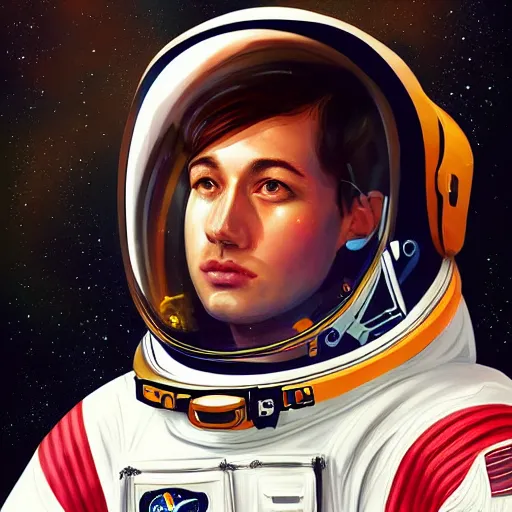 Image similar to astronaut, portrait by bagshaw tom, illustration painting, detailed illustration, hd, digital art, overdetailed art, concept art, detailed, overdetailed art, concept art, trending on artstation